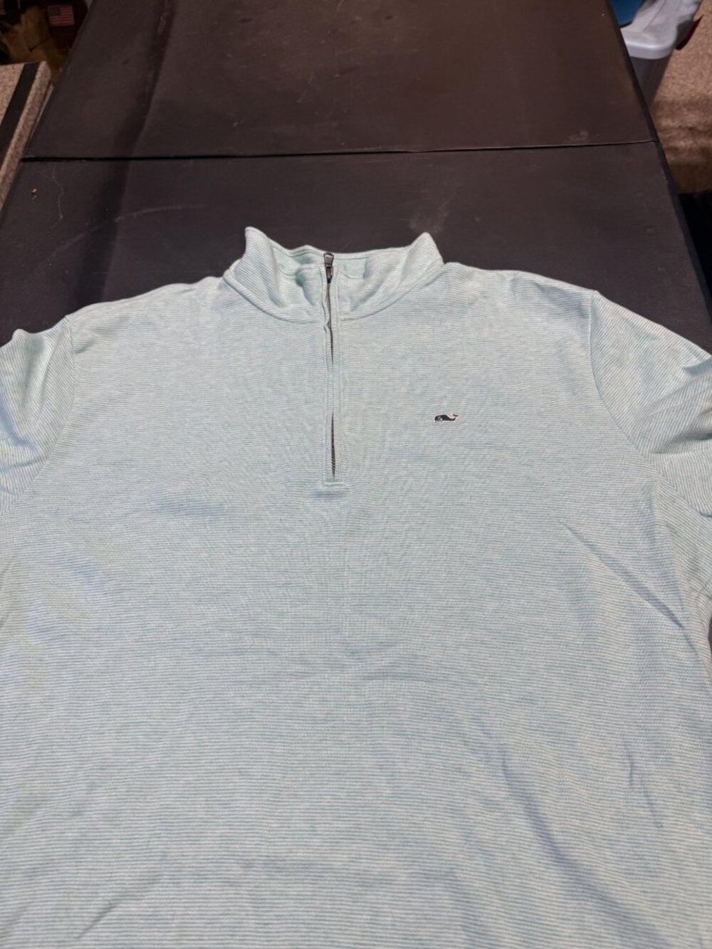 Vineyard Vines Men's 1/4 Zip Pullover Light Blue Stripe Size XL